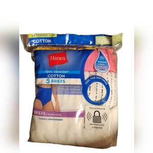 HANES~Women's Panties Size 12 5XL Briefs~5 Pack/Pairs~White~Leopard~Dots~Floral